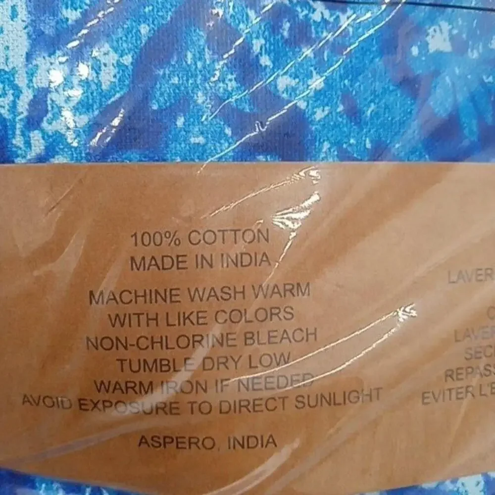 Maison D'Hermine Indigo Love Tablecloth Rectangle 70x90 Blue Cotton Dining Room